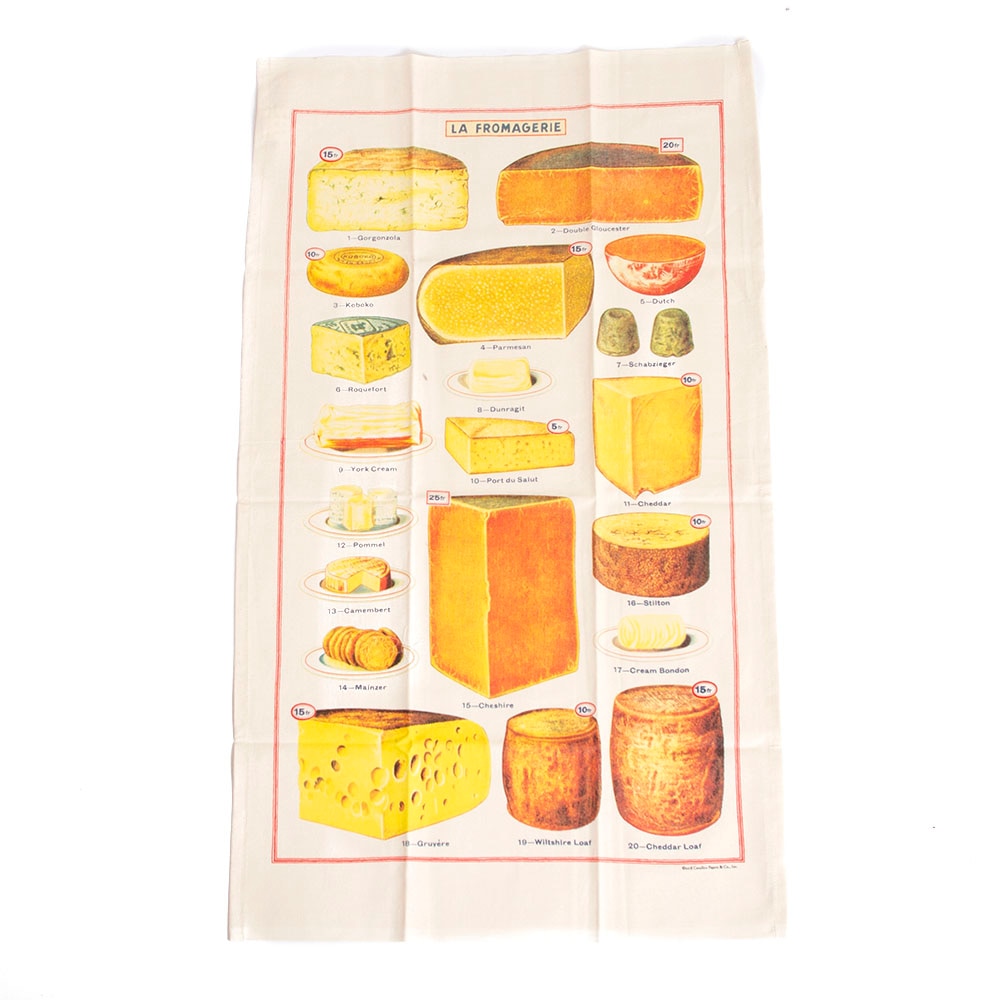 Cavallini, Cotton, Tea Towel, Cheese